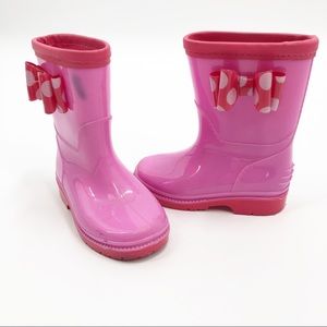 Matilda Jane pink bow rain boots pull-on size 6